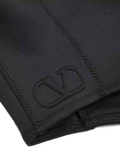 Valentino Vlogo Signature Knit Hoodie With Zip In Black