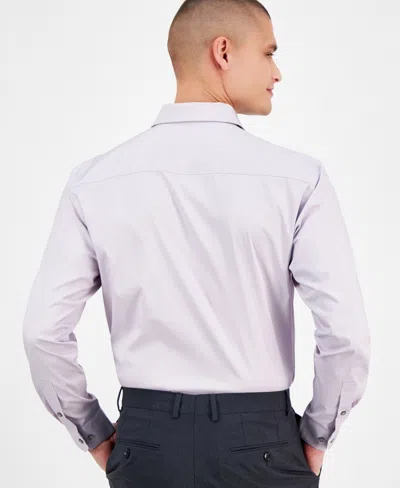 Alfani Dress Shirt Men'slavender Geo Print Regular Fit Ups483 In Pink