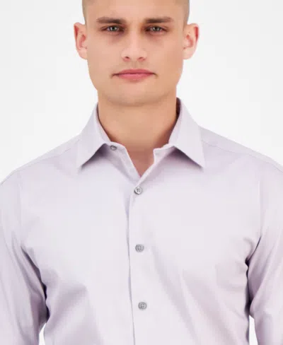 Alfani Dress Shirt Men'slavender Geo Print Regular Fit Ups483 In Pink