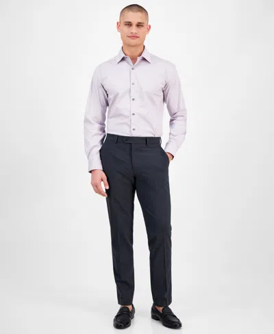 Alfani Dress Shirt Men'slavender Geo Print Regular Fit Ups483 In Pink