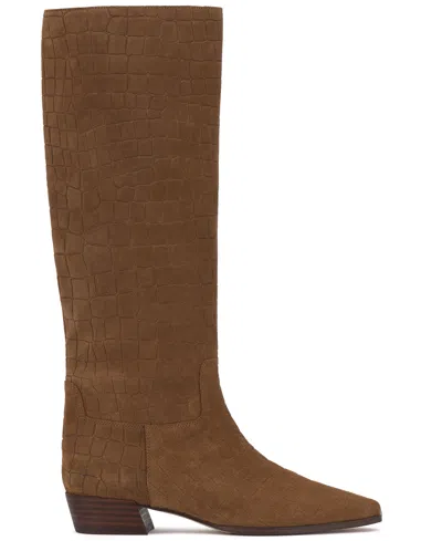 Vince Camuto Women's Pavla Knee-high Snip-toe Boots In Brown
