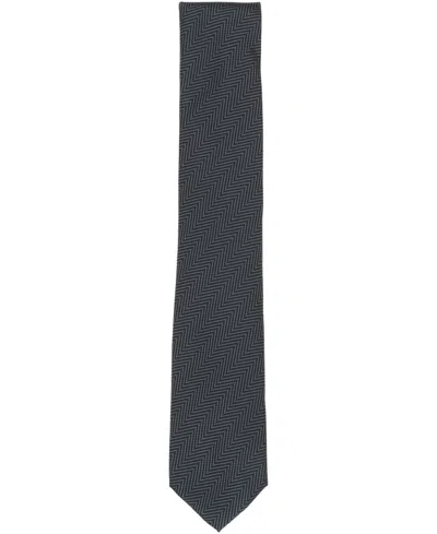 Alfani Men's Dune Herringbone-pattern Tie, Macy's Exclusive In Black