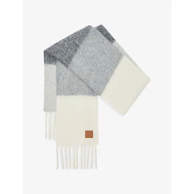 Loewe Colour-block Alpaca And Wool-blend Scarf In Multi