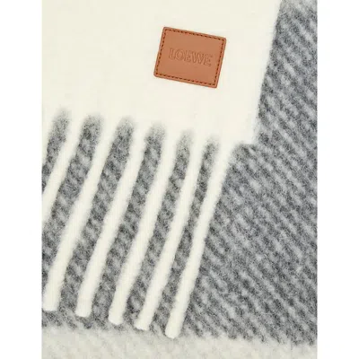 Loewe Colour-block Alpaca And Wool-blend Scarf In Multi