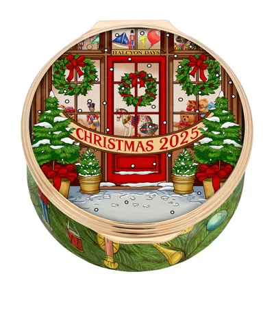Halcyon Days Enamel The Wonder Of Christmas Box In Multi