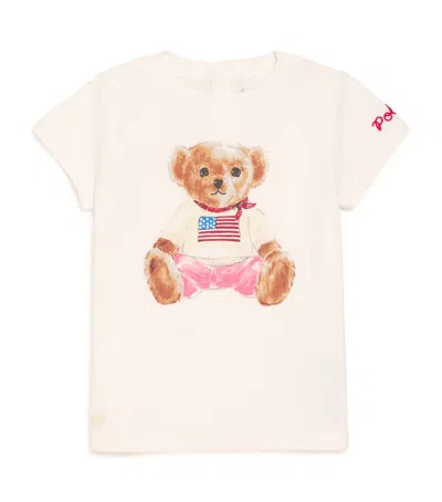 Ralph Lauren Cotton Usa Polo Bear T-shirt In White