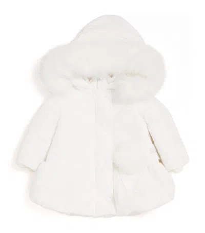 Bimbalò Fox Fur-trim Puffer Jacket In White