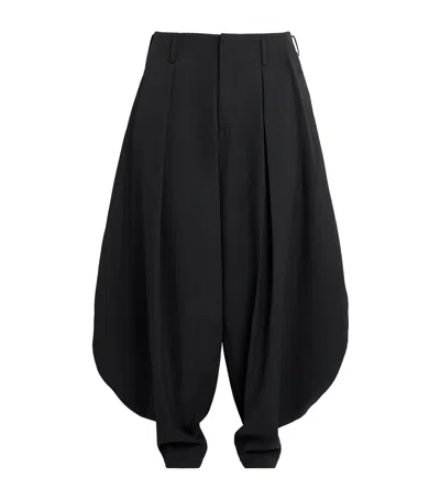 Comme Des Garçons Homme Deux Wool Balloon Wide-leg Trousers In Black
