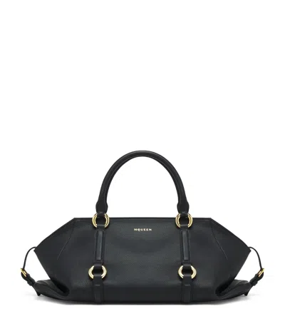 Alexander Mcqueen Borsa A Mano Farringdon Media In Pelle Nera Donna In Black