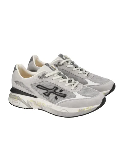 Premiata Chunky Multicolour Sneakers With Premium Leather Accents In White