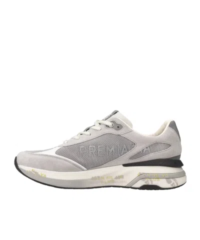 Premiata Chunky Multicolour Sneakers With Premium Leather Accents In White