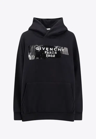 Givenchy Hooded Cotton Sweatshirt Featuring Kangaroo Pocket In Black