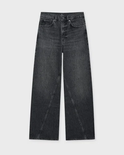 Anine Bing Brie High Rise Jeans In Washed Black In Black