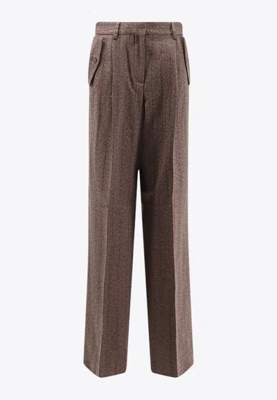 Golden Goose Db Wool Tailored Pants In Brown