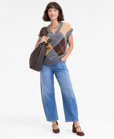 On 34th Women's Argyle Oversized Sweater Vest, Macy's Exclusive In Multi