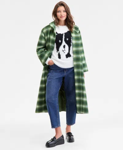 On 34th Womens Eyelash Dog Crewneck Sweater Xxs 3x Macys Exclusive In White