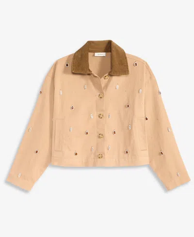 On 34th Women's Embellished Corduroy Collar Cropped Jacket, Macy's Exclusive In Multi