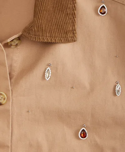 On 34th Women's Embellished Corduroy Collar Cropped Jacket, Macy's Exclusive In Multi
