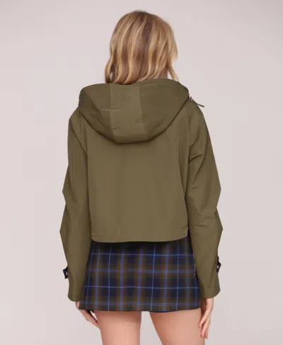 Avec Les Filles Women's Cropped Oversized Anorak Jacket In Green