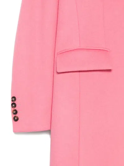 Manuel Ritz Buttoned Wool-blend Coat In Pink