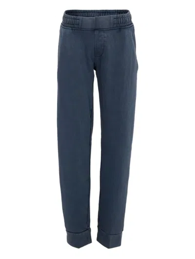 Trussardi Junior Embroidered-logo Trousers In Blue