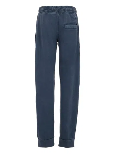 Trussardi Junior Embroidered-logo Trousers In Blue