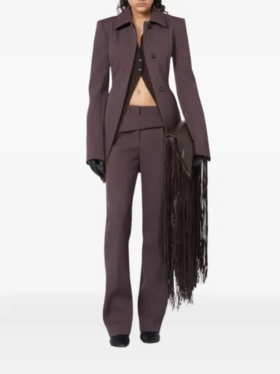 Sportmax Longline Jacket Structured Shoulders In Purple