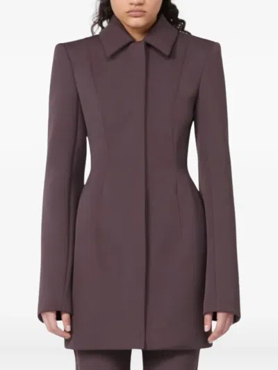 Sportmax Longline Jacket Structured Shoulders In Purple