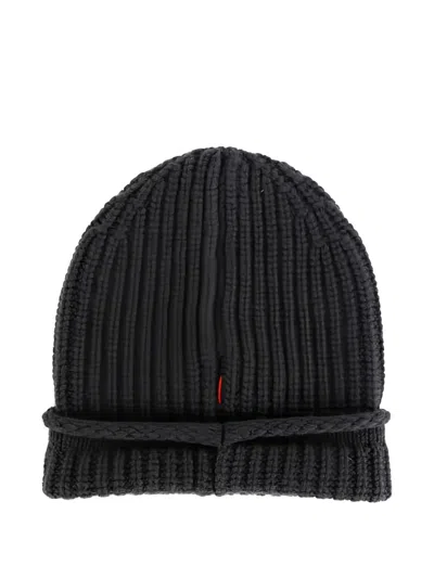Casey Casey Ribbed Roll-up Beanie In Black