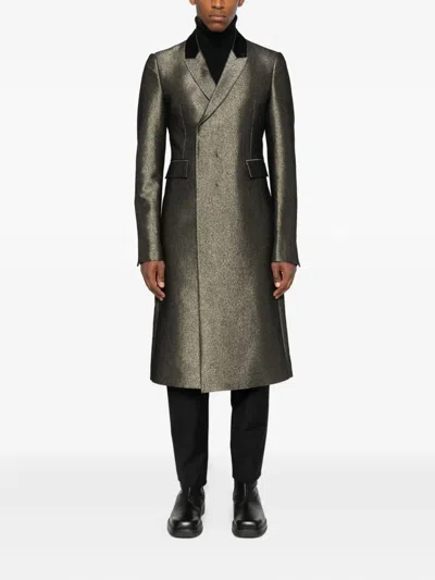 Sapio Metallic-effect Coat In Green