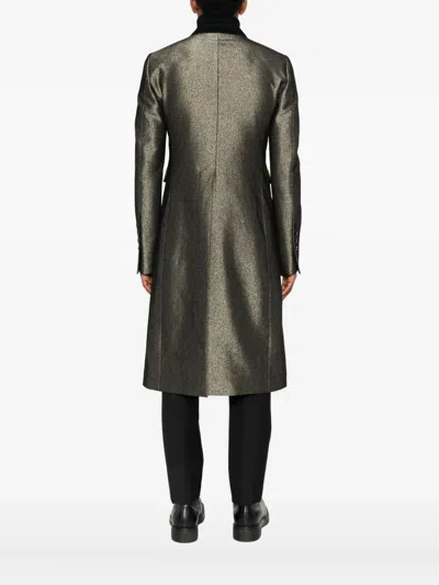 Sapio Metallic-effect Coat In Green