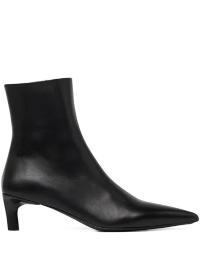 Marsèll Aculeo Basalt Pointed-toe Kitten-heel Boots In Black