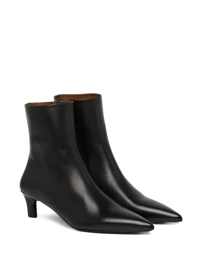 Marsèll Aculeo Basalt Pointed-toe Kitten-heel Boots In Black