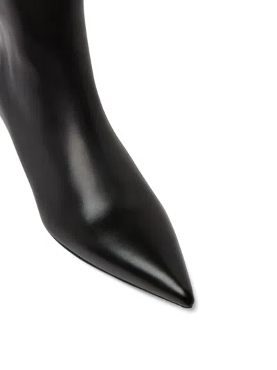 Marsèll Aculeo Basalt Pointed-toe Kitten-heel Boots In Black