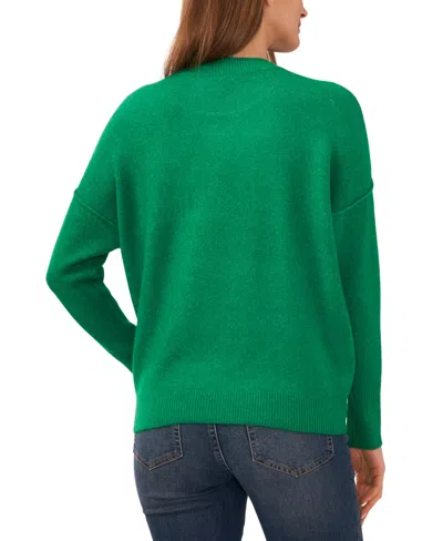 Vince Camuto Tipped Crewneck Sweater In Green
