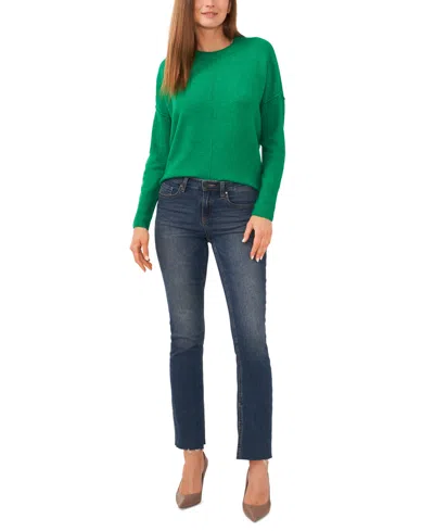 Vince Camuto Tipped Crewneck Sweater In Green