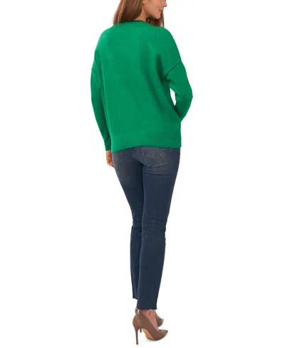 Vince Camuto Tipped Crewneck Sweater In Green