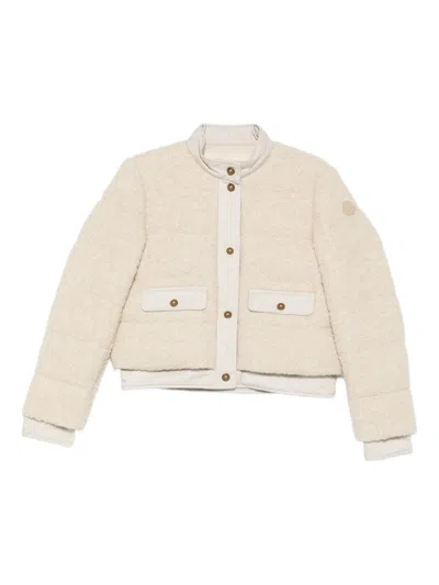Moncler Button-down Bomber Jacket In Neutral