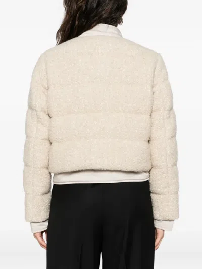 Moncler Button-down Bomber Jacket In Neutral