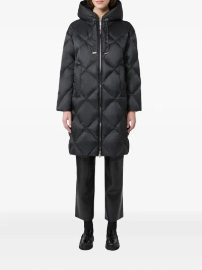 Max Mara Down Jacket In Iridescent Water-repellent Fabric In Black