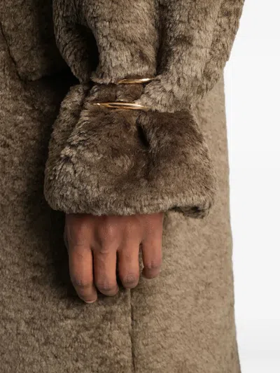 束腰单排扣泰迪大衣