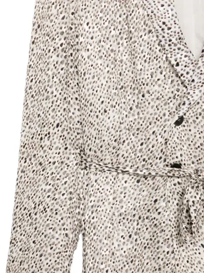 Sapio Abstract-print Belted Jacket In Gray