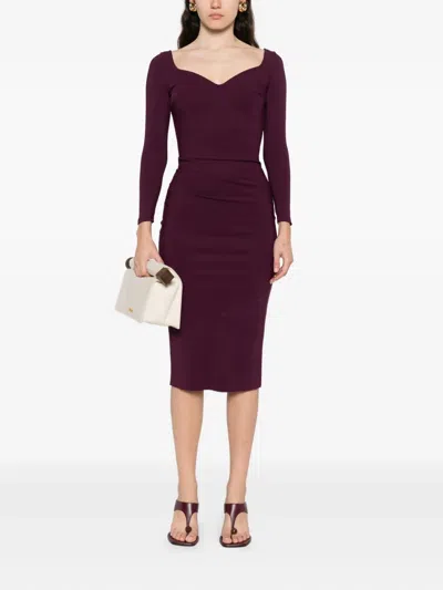 Chiara Boni La Petite Robe Luheart Long-sleeve Dress In Red