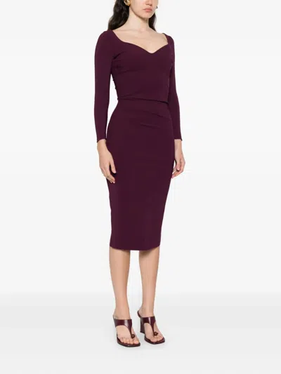 Chiara Boni La Petite Robe Luheart Long-sleeve Dress In Red