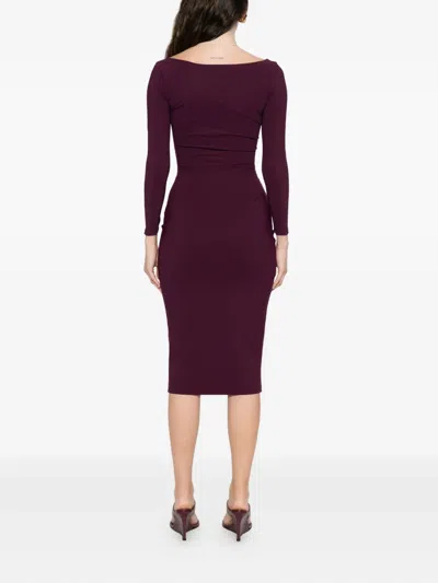 Chiara Boni La Petite Robe Luheart Long-sleeve Dress In Red