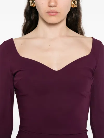 Chiara Boni La Petite Robe Luheart Long-sleeve Dress In Red