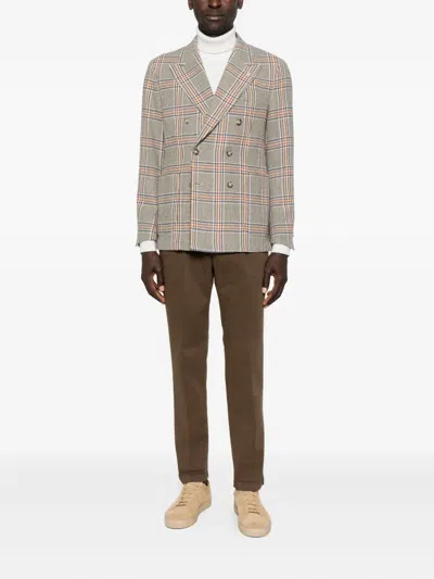 Manuel Ritz Double-breasted Blazer In Neutral