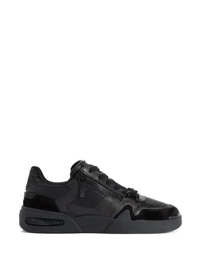Giuseppe Zanotti Gz-ghost Sneakers In Black Suede And Leather In Multi