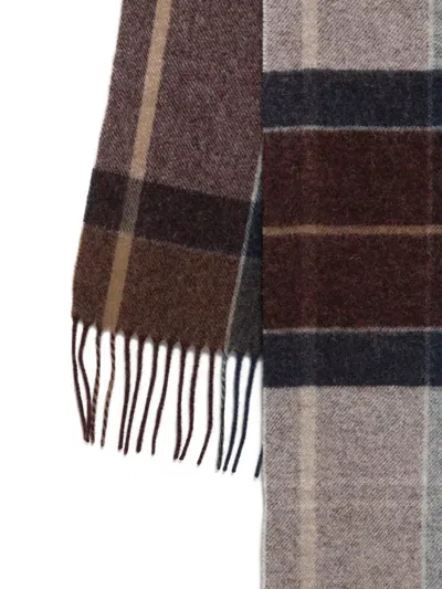 Barbour Plaid-pattern Fringed Scarf In Multi