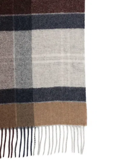 Barbour Plaid-pattern Fringed Scarf In Multi